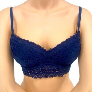 Xhilaration Bra 34C NWT Navy Blue Lace